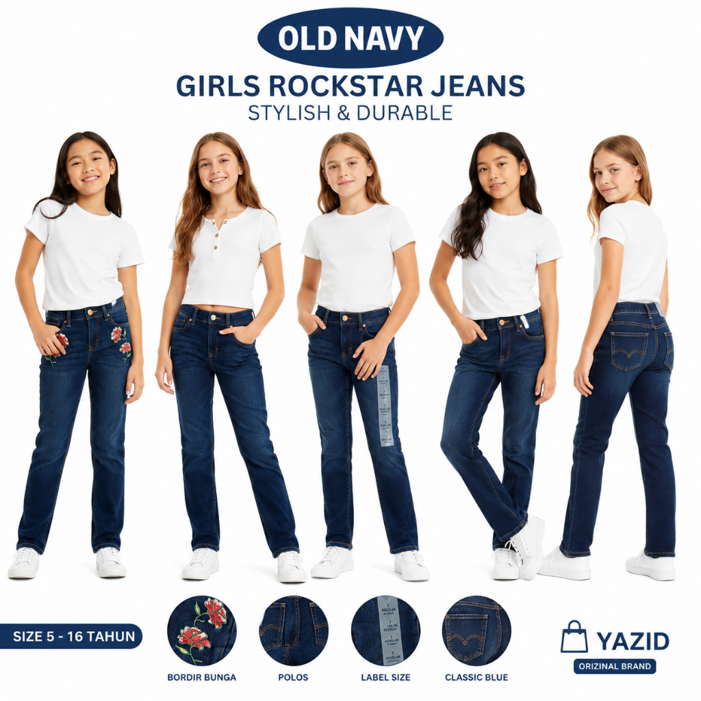 Old Navy Girls Rockstar Skinny Jeans – Stylish & Durable