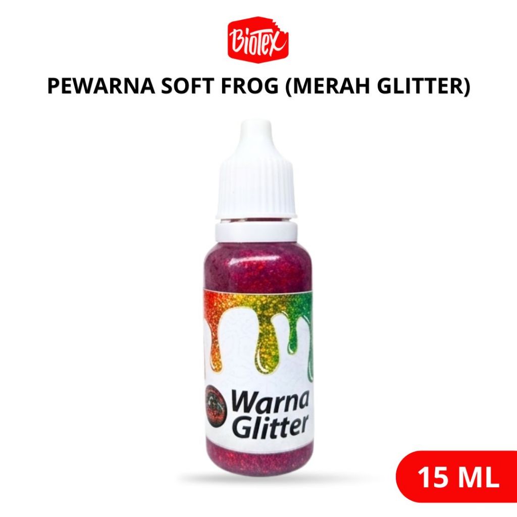 Biotex PEWARNA LATEKS 15 ML MERAH GLITTER - Latex Latek Soft Frog Sofrog