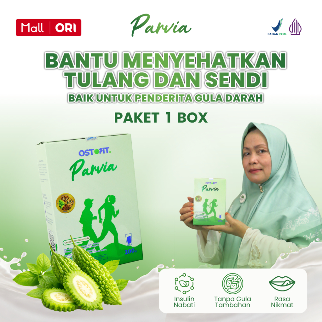 Ostofit Parvia - Susu Nyeri Sendi Aman Untuk Diabetes Tanpa Gula Tambahan Ekstrak Herbal & Pare - 20