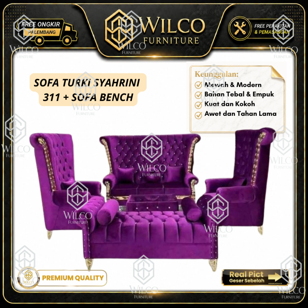 Sofa Turkey Syahrini 311 Seater | Sofa Sultan Mewah Dudukan 311