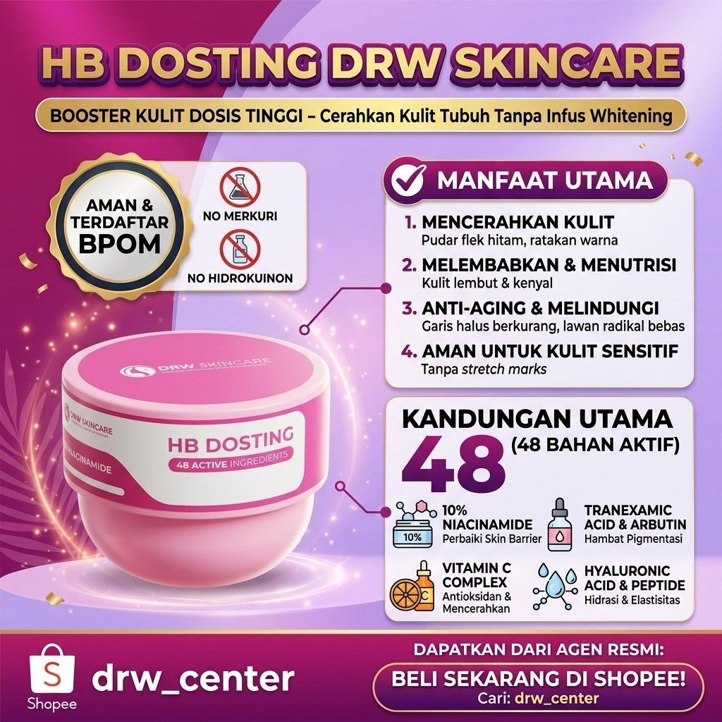 HB DOSTING Pencerah seluruh Badan, Original DRW Skincare