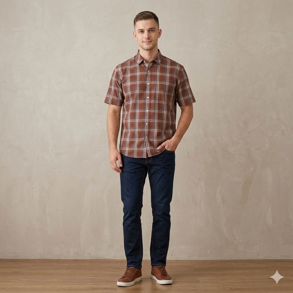kemeja kotak-kotak vintage model terbaru baju Dewasa Scotch