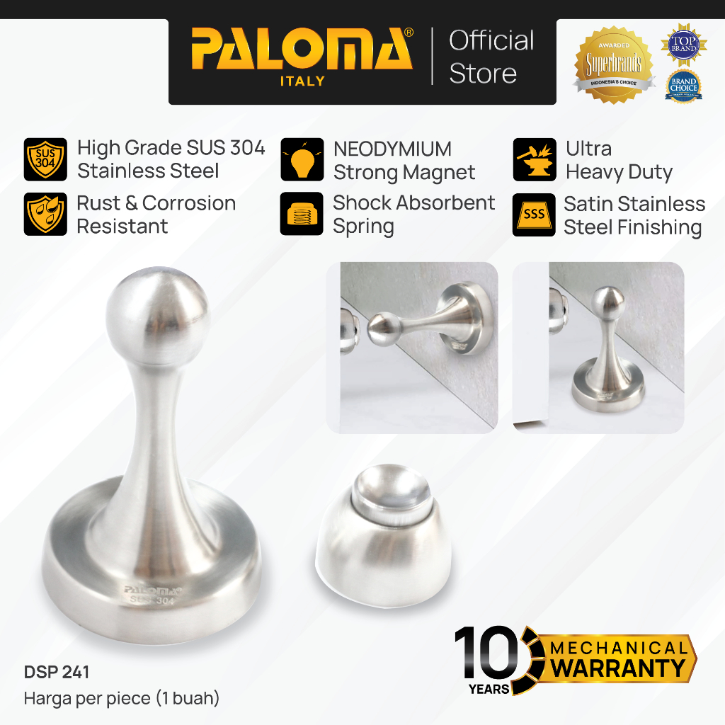 PALOMA DSP 241 Door Stopper Magnet Penahan Pintu Magnetic Door Stop Stoper Dinding Tembok Wall Pengg