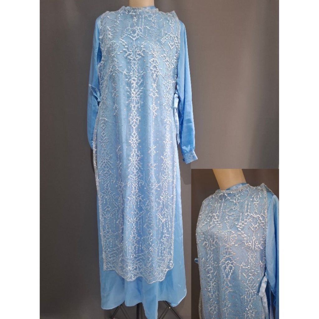 Gamis Brukat Bordir Tile Satin | NEW