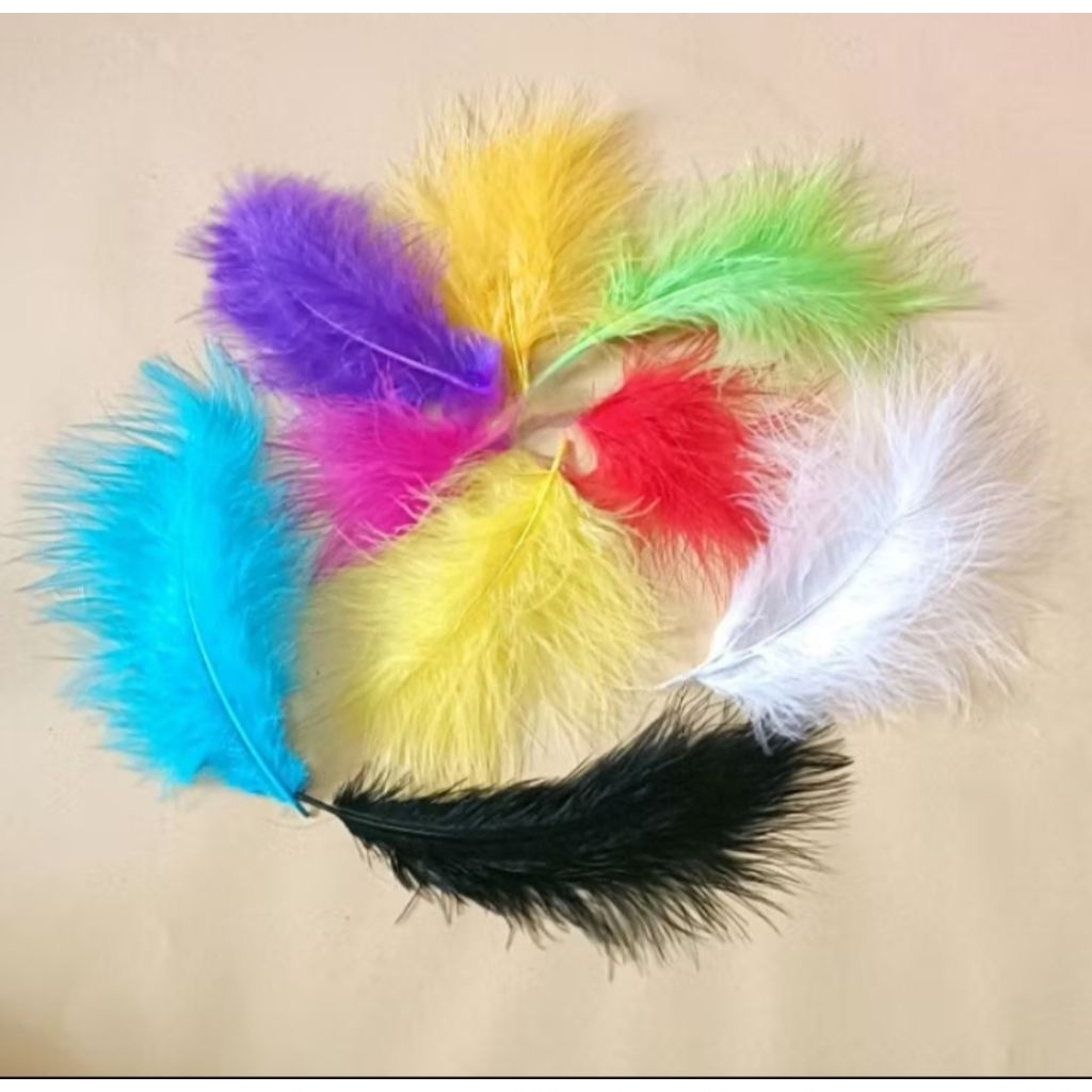 Bulu Kalkun ayam (Replika) | Bulu Kemucing Kecil Bulu Ayam Halus Bahan Aksesoris Kalung gelang manik
