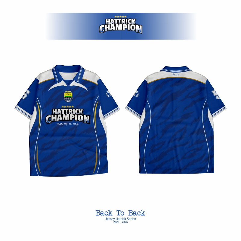 JERSEY WINGER / JERSEY VINTAGE FANTASI PERSIB HATTRICK CHAMPION / JERSEY LOGO PATCH 3D/ FULLPRINT