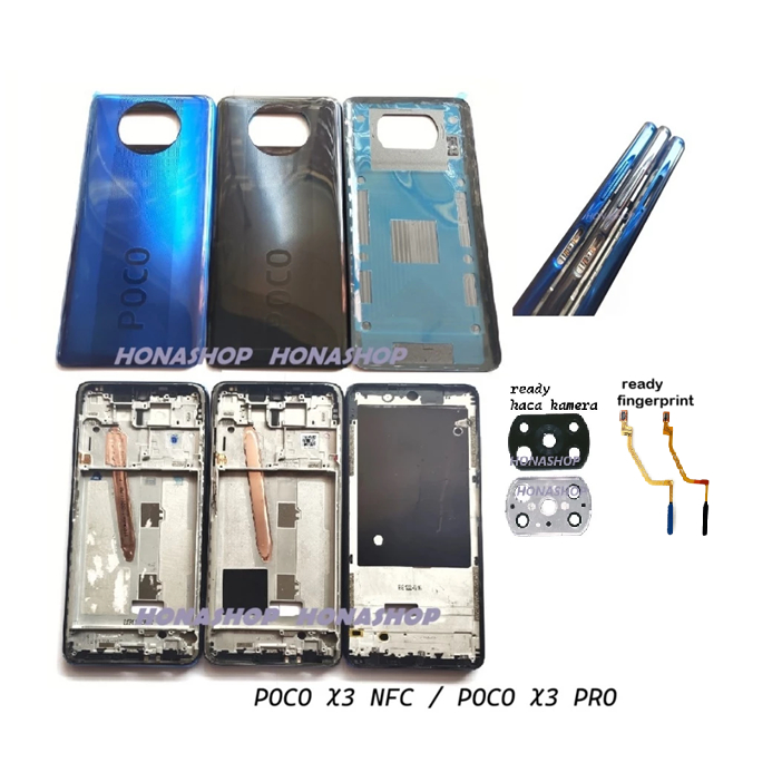 TULANG FRAME + BACKDOOR CASING HOUSING XIAOMI POCO X3 NFC X3 PRO FULLSET FINGERPRINT