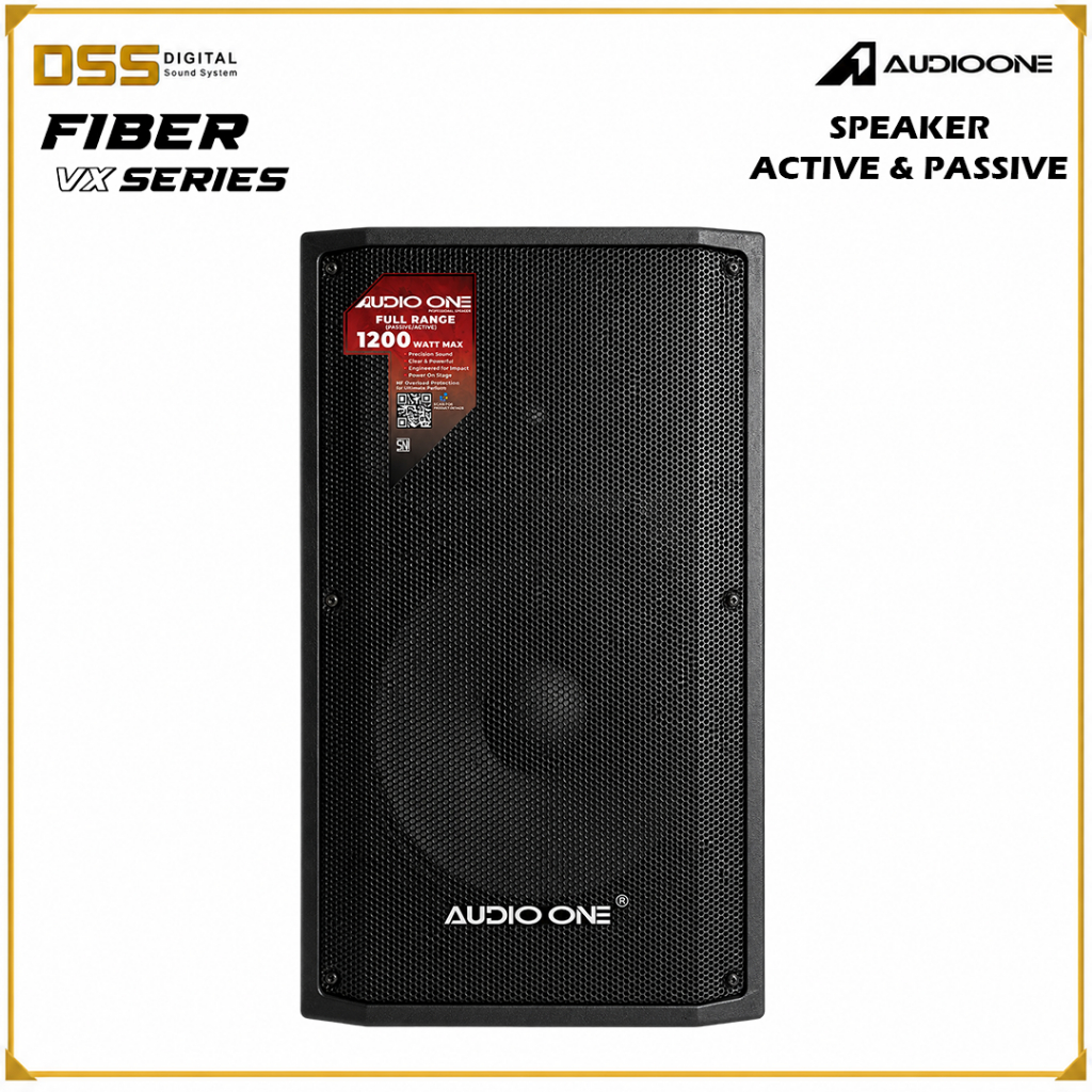 Speaker Aktif Pasif 12/15 Inch AUDIO ONE VX 112 / 115 Super Bass Fiber Monitor Bluetooth Karaoke