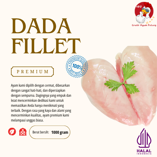 DAGING FILLET DADA PAHA AYAM 1KG FRESH QUALITY / DADA FILLET / PAHA FILLET / DAGING PAHA DADA AYAM /