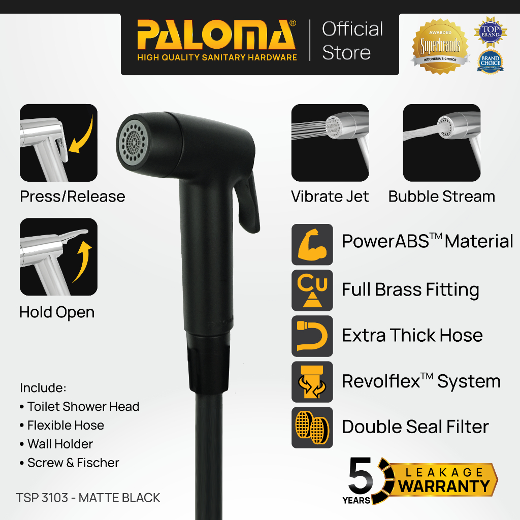 PALOMA TSP 3103 Toilet Shower Jet Washer Jet Shower Bidet Spray Semprotan Cebok Bilas Kloset Closet 