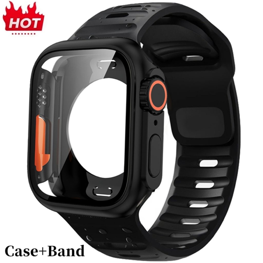 Case + Strap Silicon Apple Watch 2in1 Sport Band Apple Watch Seri 10 11 46MM 42MM Full Protection