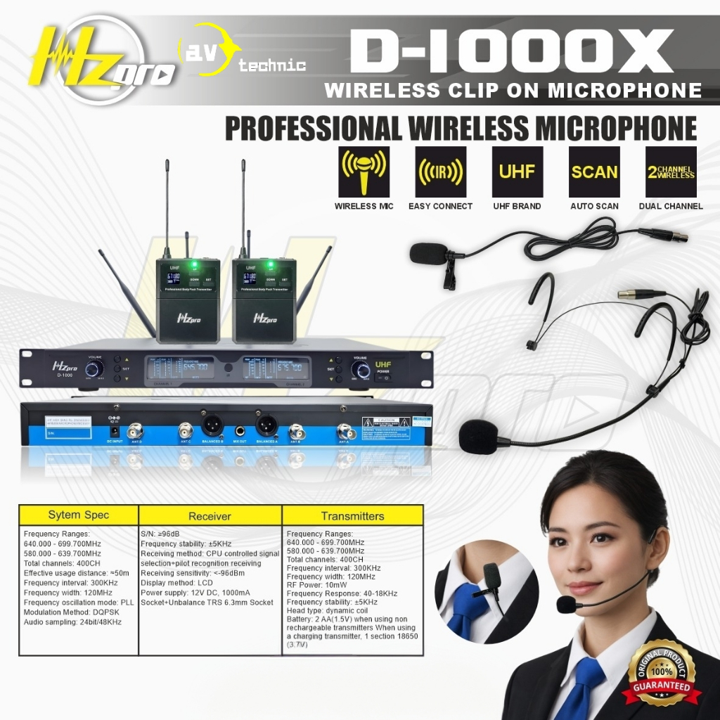 MIC WIRELESS HZ PRO D1000X (ORIGINAL)