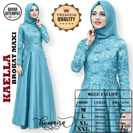 Baju Gamis Wanita Kekinian Terbaru Dress Kondangan Kaella Brokat gamis muslimah