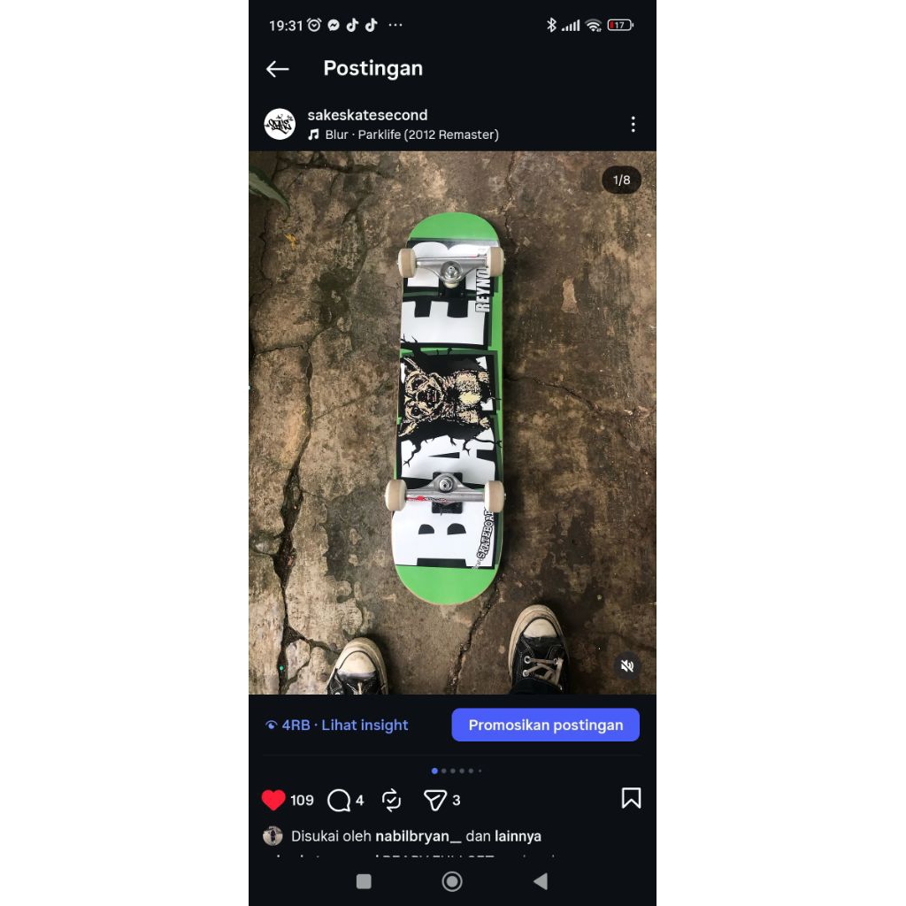 skate fullset papan baker