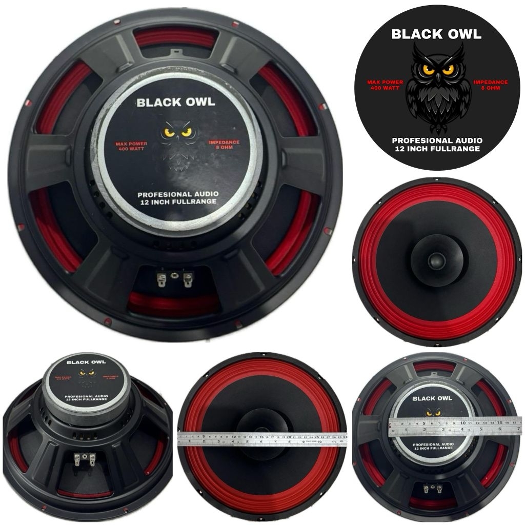 BLACK OWL 12" FR BO 12400 speaker driver 12 inch Fullrange 400 Watt 8 ohm spiker komponen 12in speke