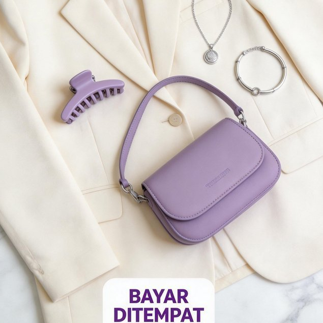 [Eleganza] Tas Selempang Wanita Premium Kulit Sintetis Awet & Tahan Lama Lilac