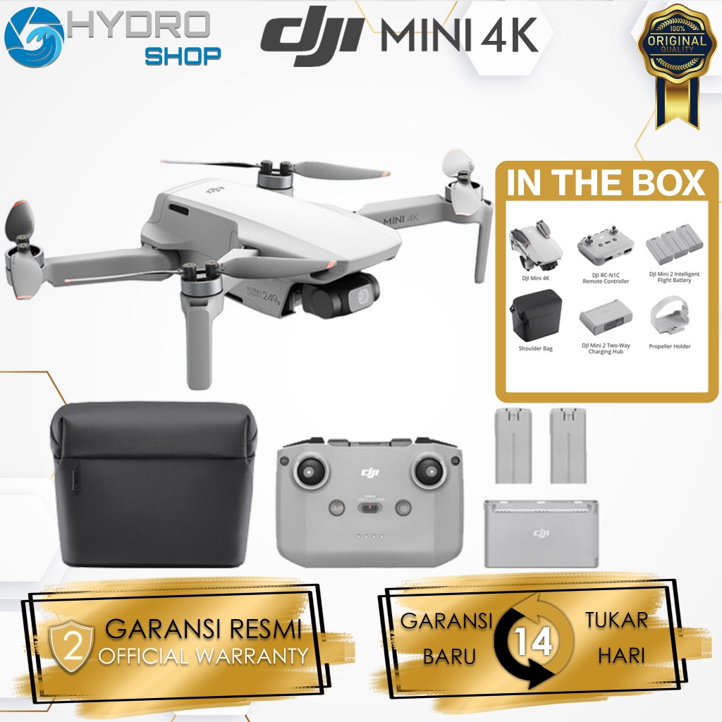 DJI Mini 4K Drone - Kamera 12MP, Penerbangan Hingga 31 Menit