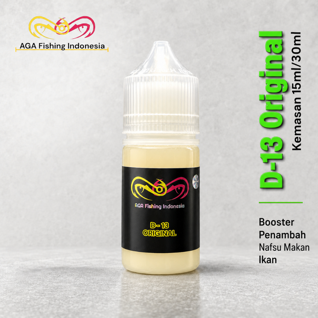 D13 Original AGA Fishing Indonesia Essen Pancing  Booster Gurih Ampuh Semua jenis Ikan Air Tawar 10m
