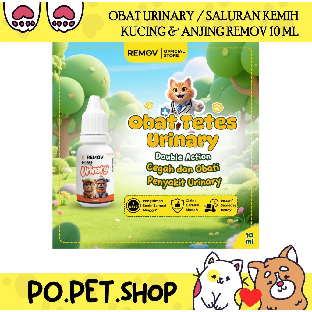 REMOV OBAT URINARY SUSAH PIPIS BERDARAH KUCING ANJING 10 ML