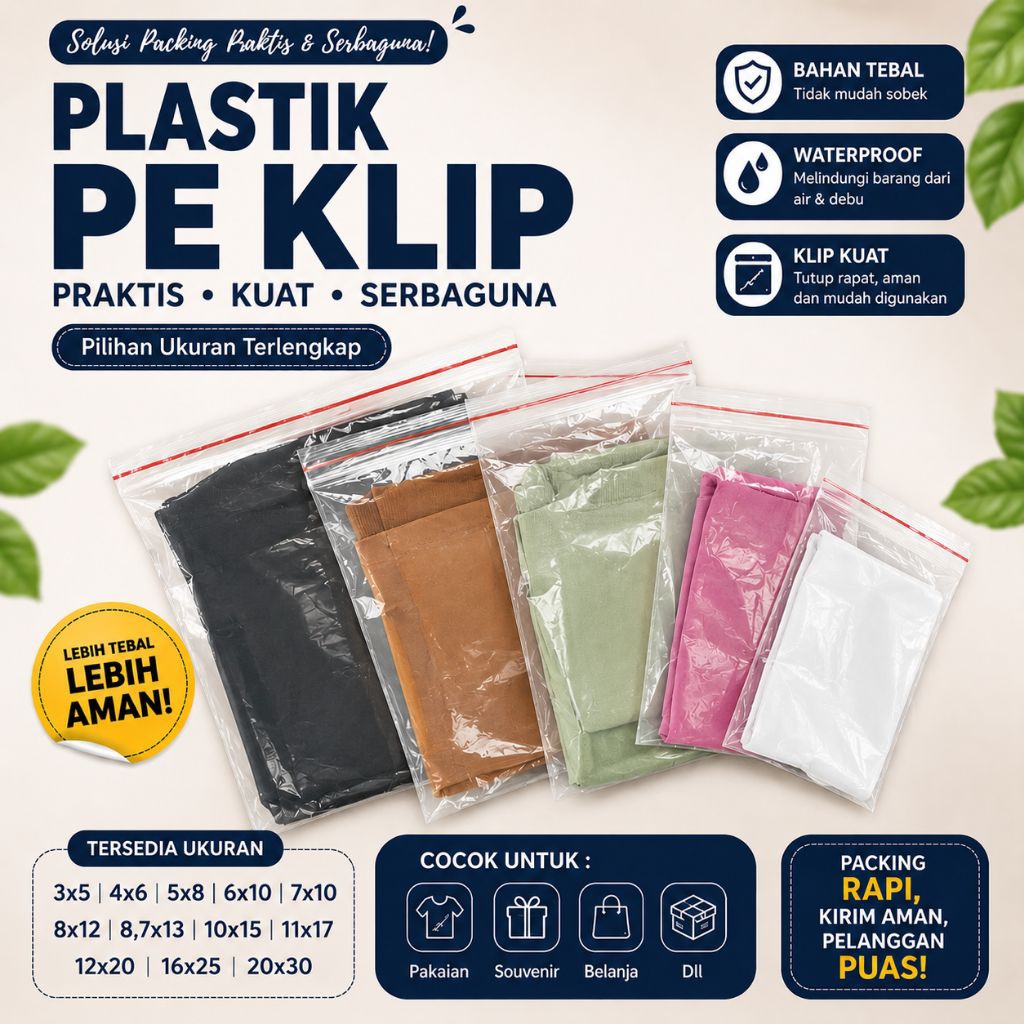 Plastik PE Klip serbaguna (ukuran kecil) - Ziplock