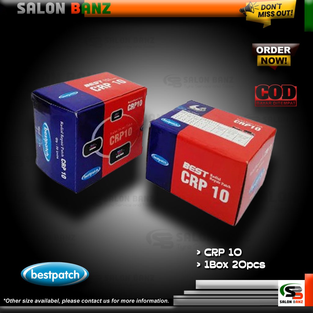Bestpatch CRP-10 - PAKET Karet Tambal Ban Tubeless Radial Bestpatch CRP10 1Box + Lem Bestpatch 75ml