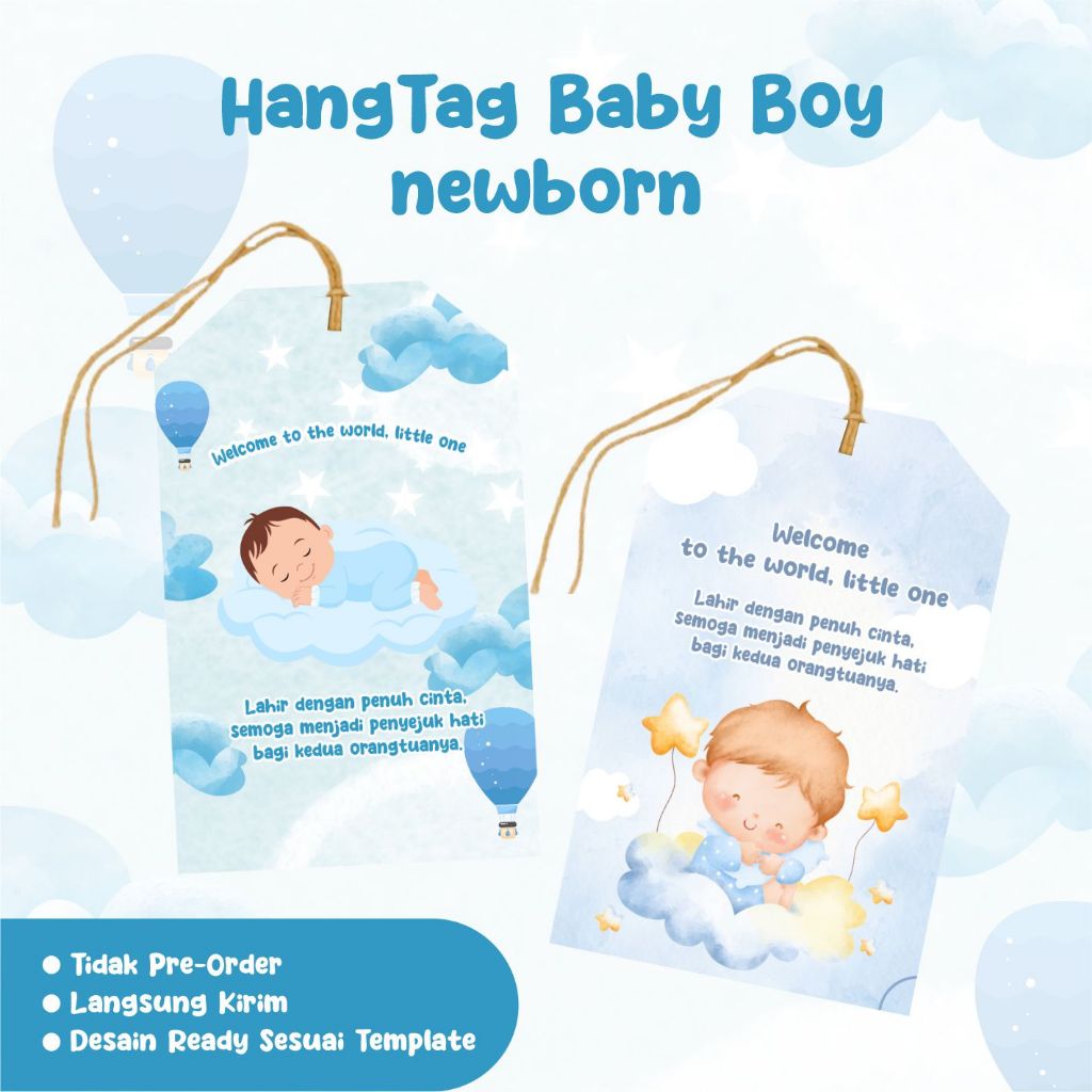 Tag Baby Born / Hangtag baby boy newborn / Kartu Souvenir Bayi