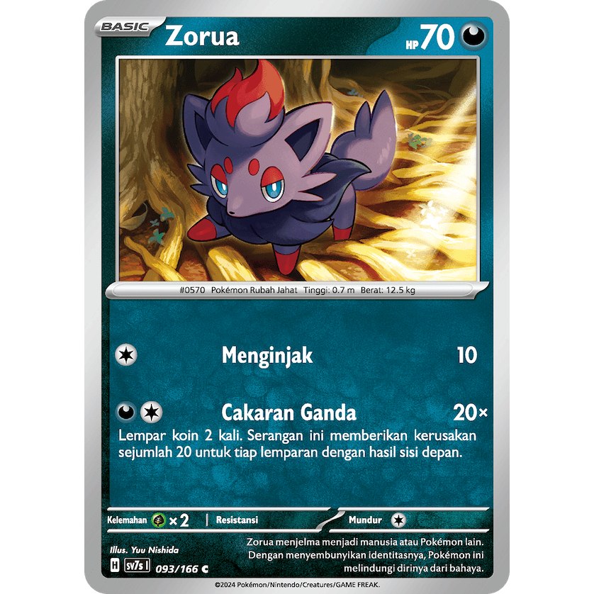 Pokemon Zorua TCG Kartu Bulk Common