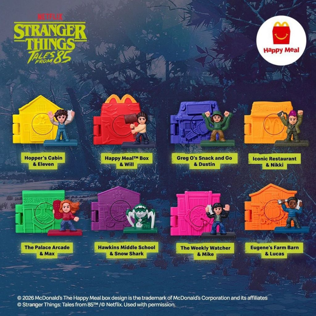 Happy Meal McDonald's Stranger Things: Tales from 85 Netflix Eleven Will Dustin Nikki Max Snow Shark