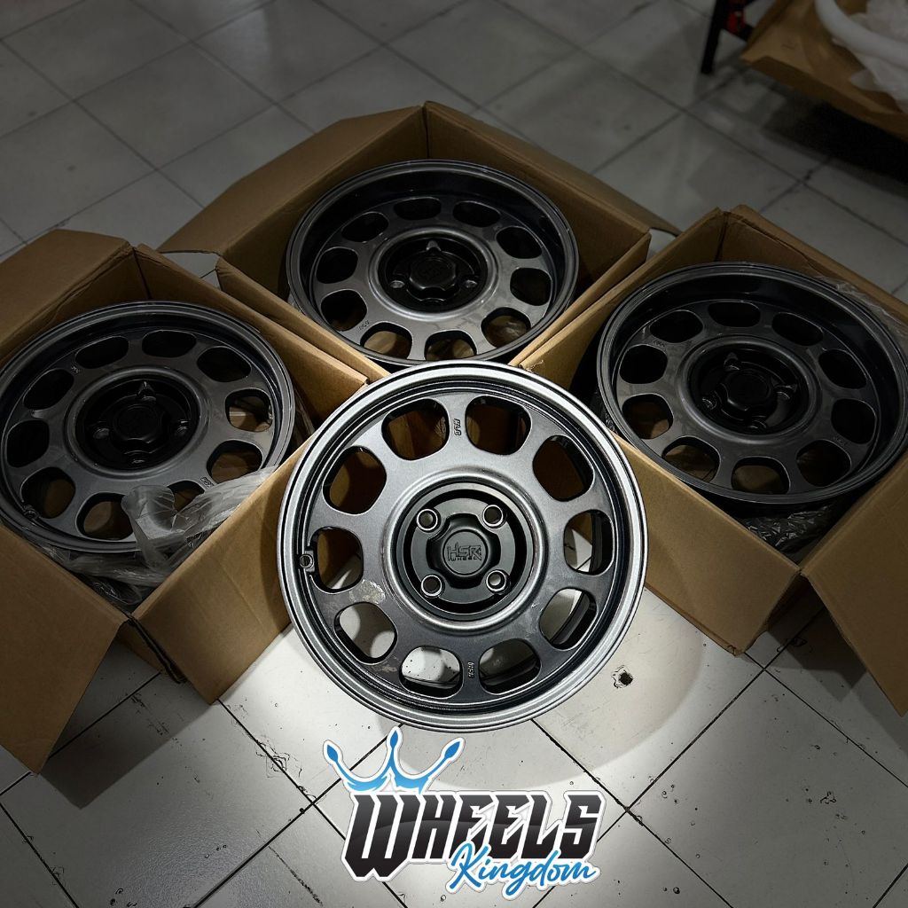 Hsr Klg R16 Velg Mobil Racing Original Hsr Wheel Model Classic Iridium Grey Pcd 4x100