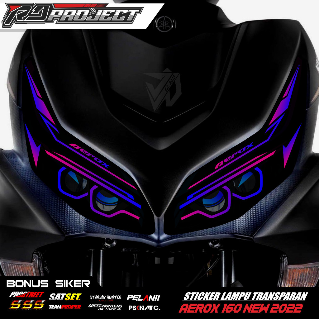 Stiker Lampu AEROX 160 | Stiker Variasi Lampu Alis Motor YAMAHA AEROX 160 New | Stiker Alis AEROX Rg