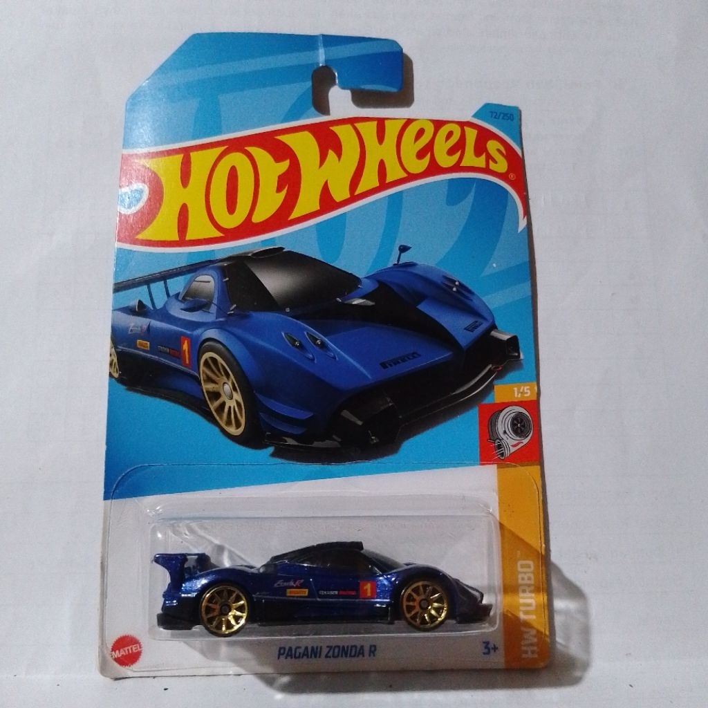 diecast hot wheels pagani zonda r pirelli biru