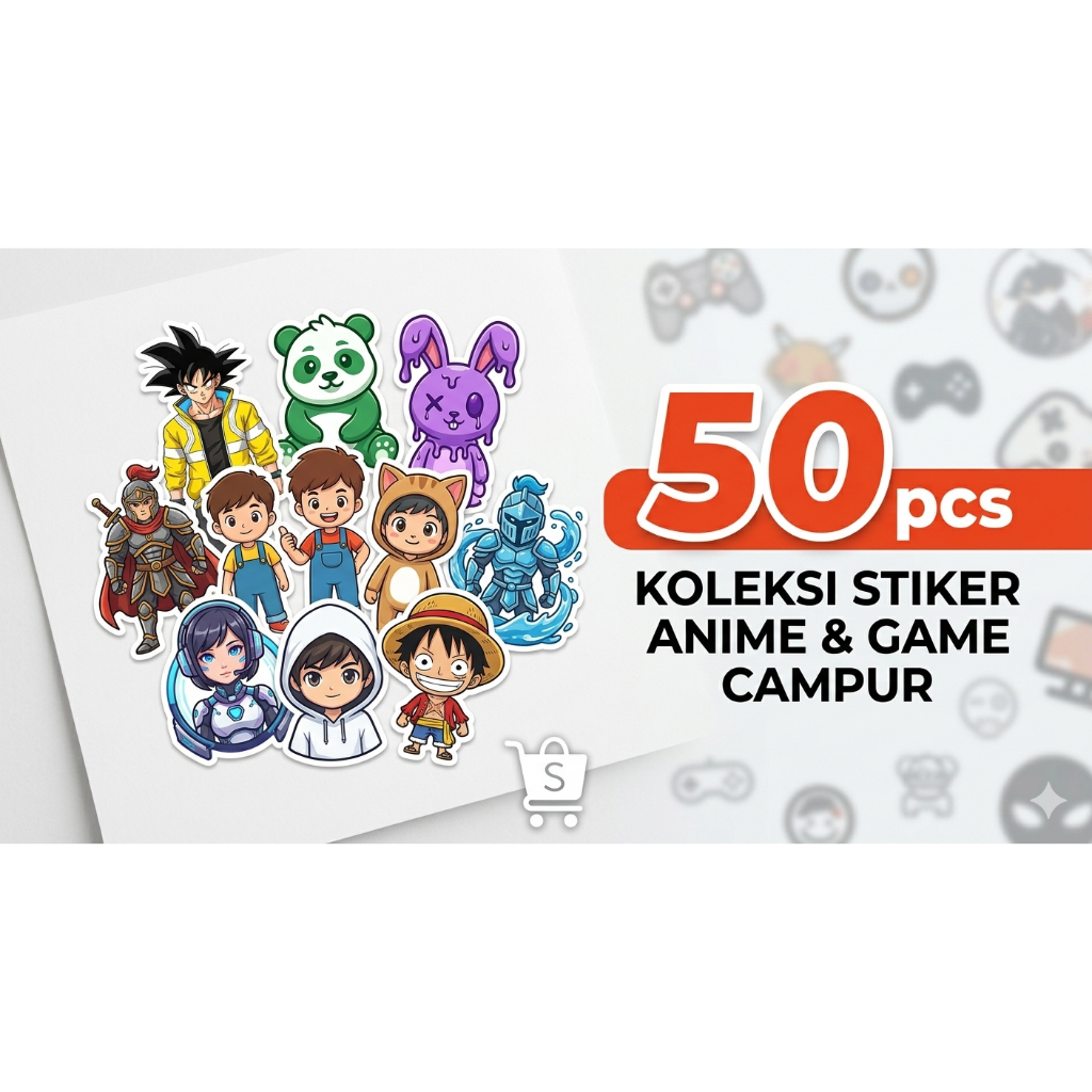 [ISI 50 PCS] Paket Stiker DTF Sablon Setrika [RANDOM]- Karakter Lucu & Aesthetic Ready to Press