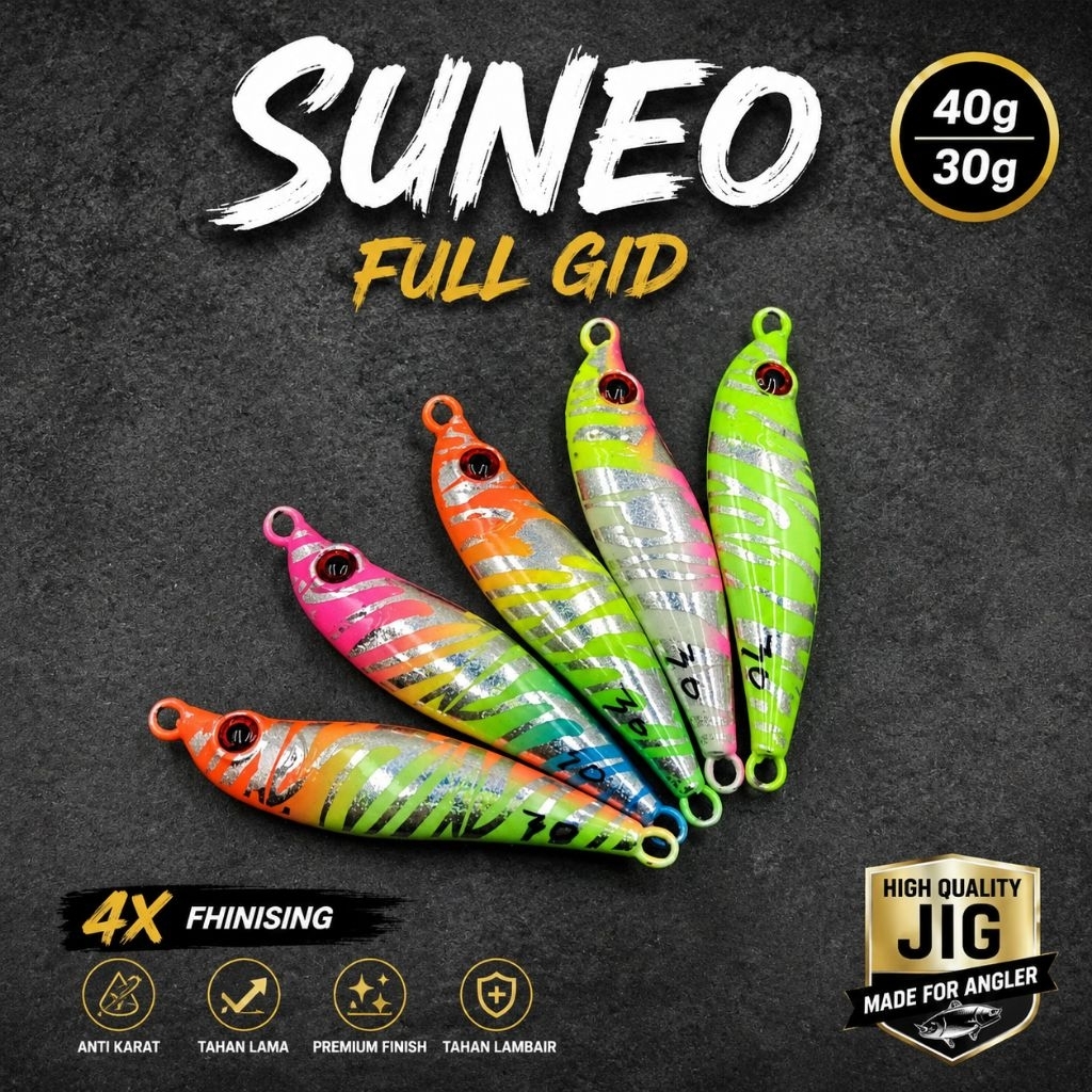 Metal jig 30 / 40 Gram Full Gid Suneo Series Original Disain
