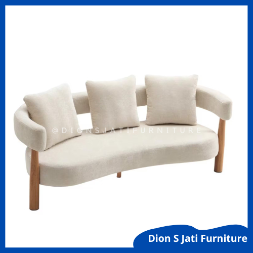 Sofa 3 Seater Sofa 3 Dudukan Kayu Jati Modern