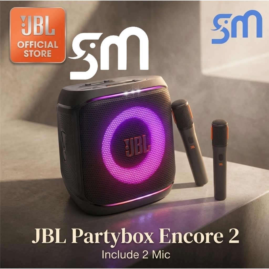 Speaker Portable JBL Partybox Encore 2 with 2 mic Wireless Encore2