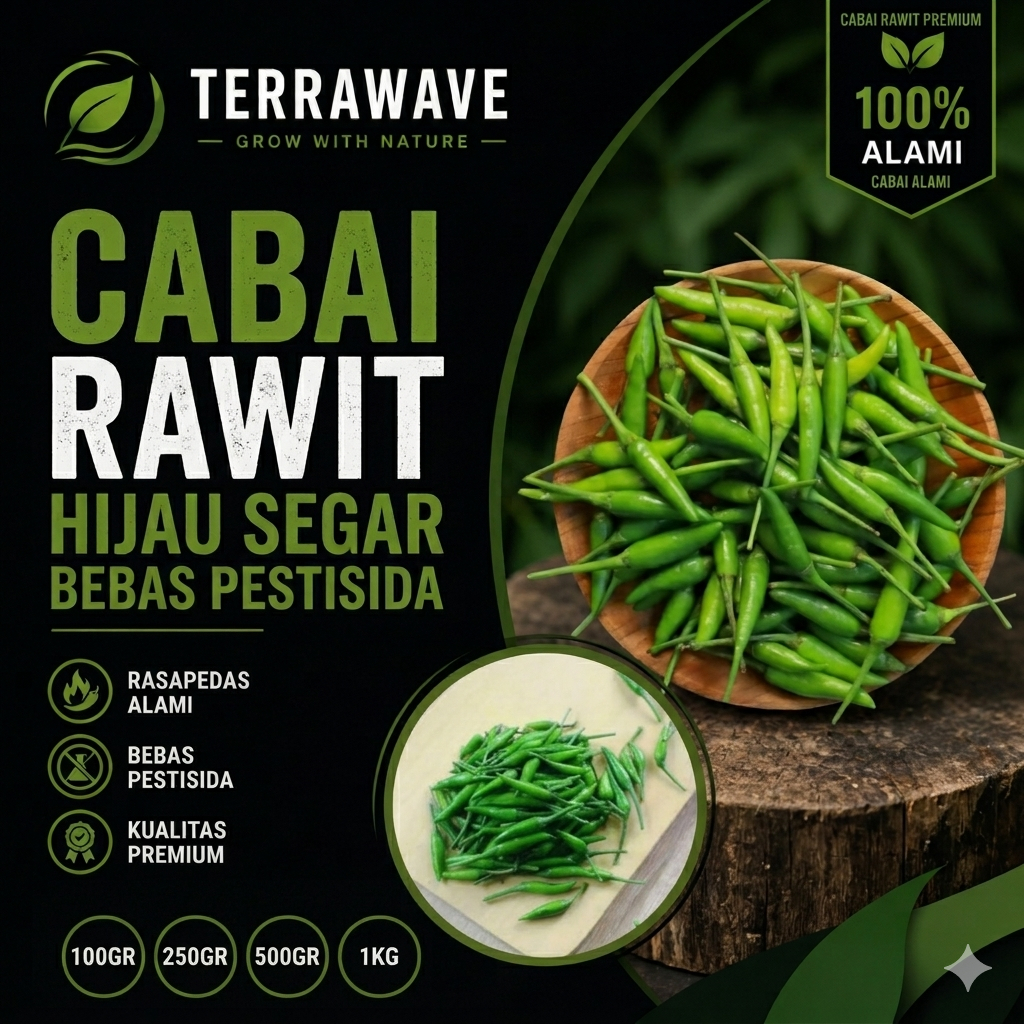 Cabe Rawit Hijau Segar tanpa pestisida