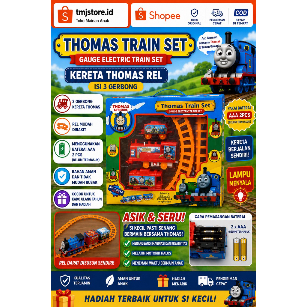Mainan Kereta Api Tomas Rel/Kereta Api/Kereta/Kereta Rel