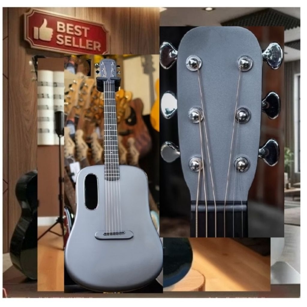 GITAR AKUSTIK LAVA 3/4 FREE PACKING KAYU - SENAR CADANGAN - TANAM BESI LVA ME SENAR STRING GUITAR