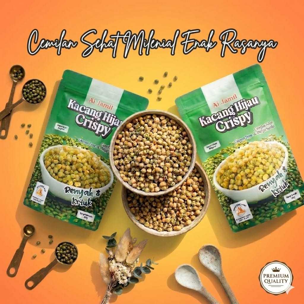Kacang Hijau Crispy - Snack Kacang Goreng Renyah Kriuk Krispi - Camilan Kacang Asin Gurih
