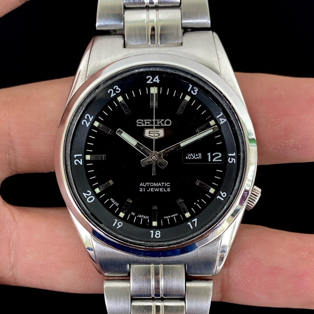Seiko 5 SNK567J1 Black Military Dial 7S26-02C0 JDM Arabic