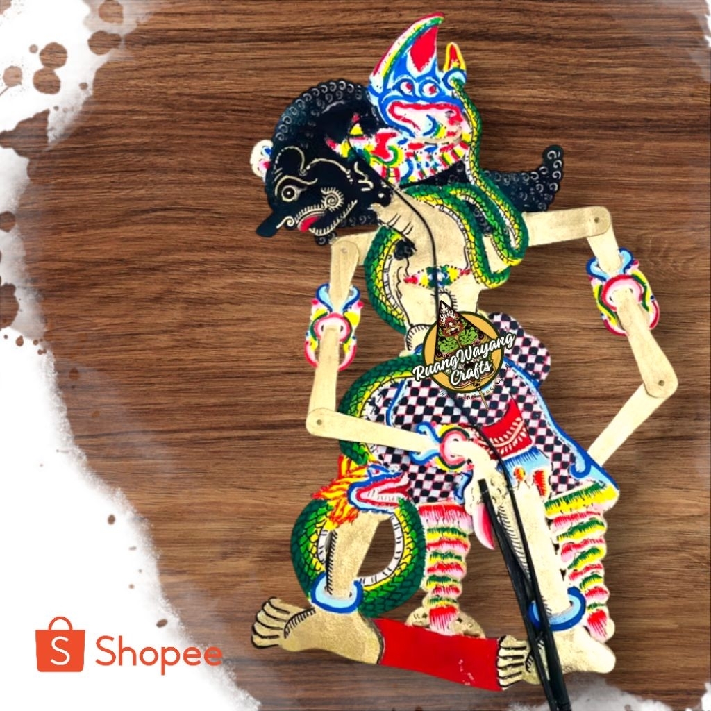 Wayang Kulit Asli Bimasena Gubet Ulo / Bima Suci Uk Standar Dalang Murah