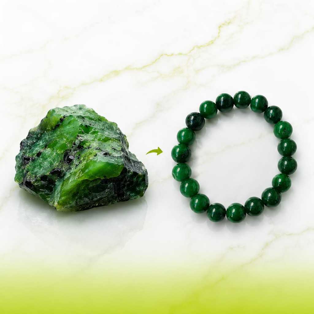 KenangBali | Gelang Batu Alam Crystal Beads Premium 10mm | Gelang Estetik Wanita Pria | Emerald Gree