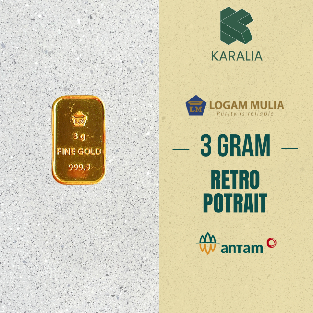 KARALIA – (LM) Logam Mulia Emas Antam 3 Gram Retro Potrait
