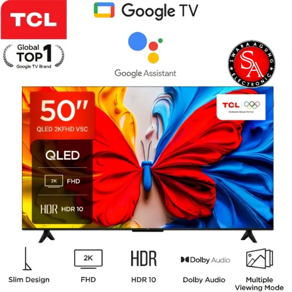 QLED Google TV 50 Inch TCL Type: 50V5C - 2026 (Medan)