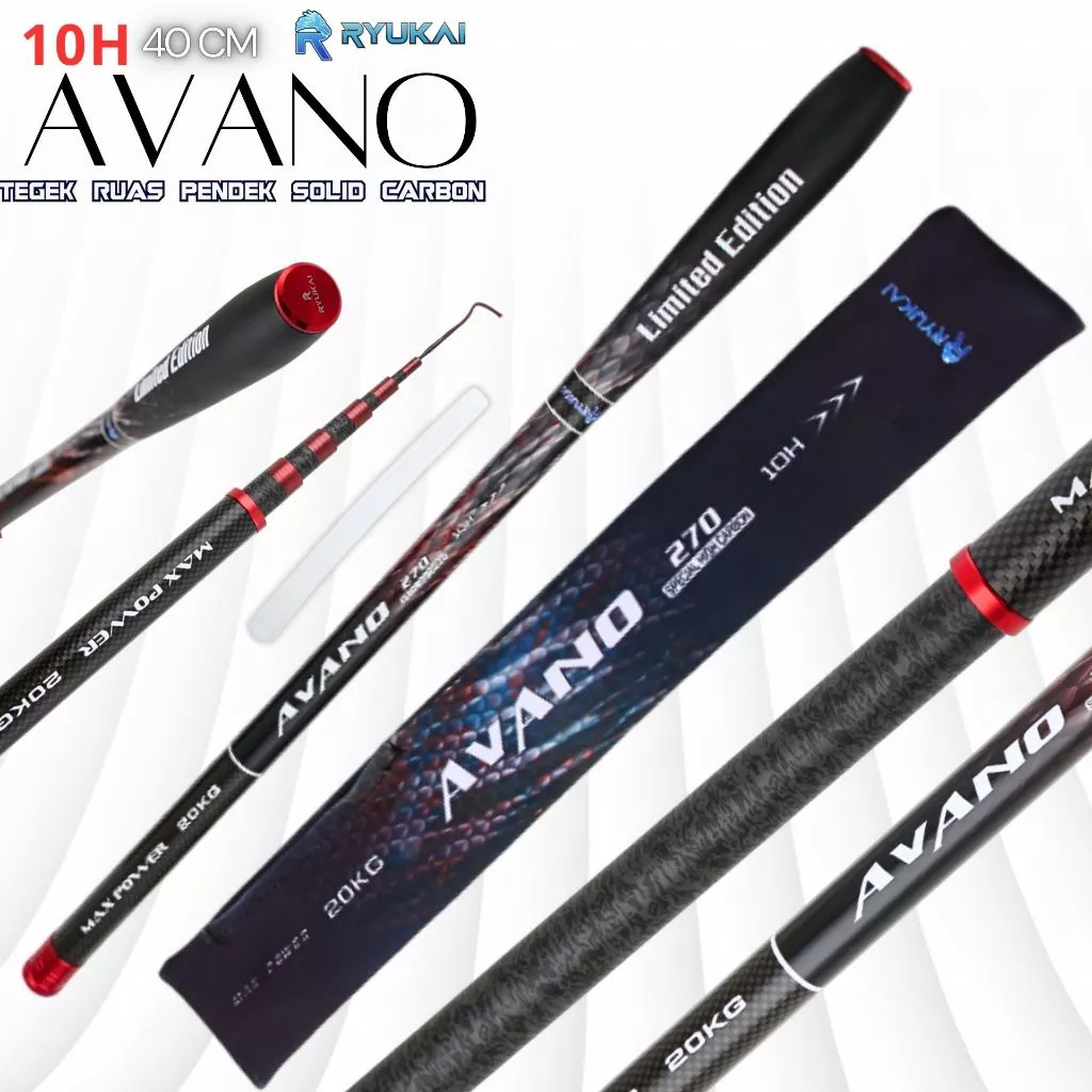 Ryukai Avano 10H panjang 300 Joran Tegek Kaku Ruas Pendek Galatama 40 cm Tegek Galatama Baronang