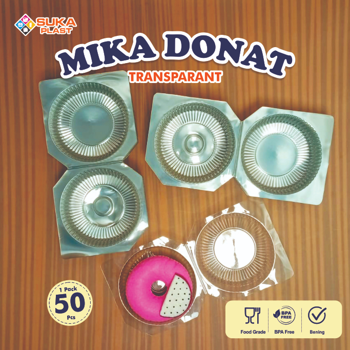 Mika Donat Isi 1 / Single / Wadah Donut / Mika Kue Bulat / Tempat Kue