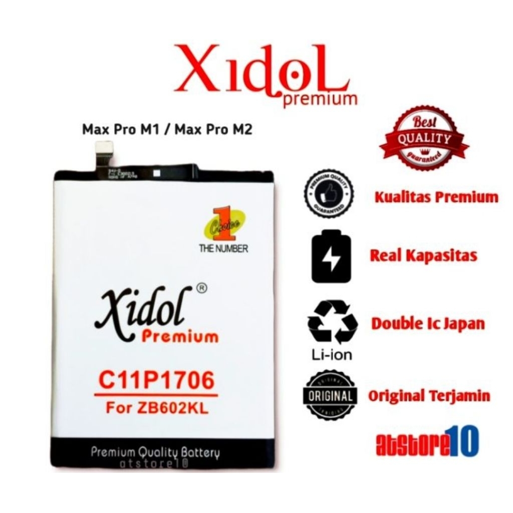 BATERAI XIDOL IDOL ASUS ZENFONE MAX PRO M1 / M2 C11P1706 ZB602KL ZB631KL BATU BATRE BATTERY