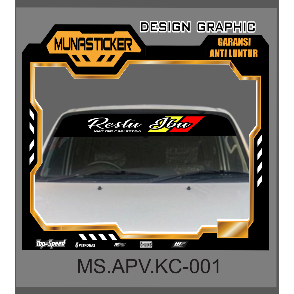 BISA CUSTOM STIKER UNTUK KACA DEPAN  MOBIL APV