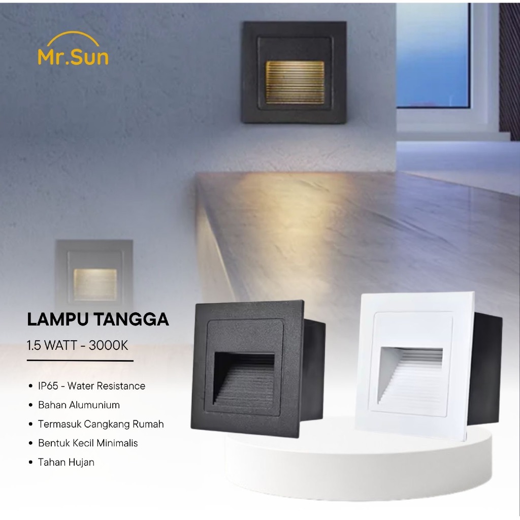 Lampu Tangga ALUMUNIUM LED Dinding Inwall 1,5W 1.5W 1.5 Watt 1,5 Watt / Step Light LED 1.5 Watt Caha