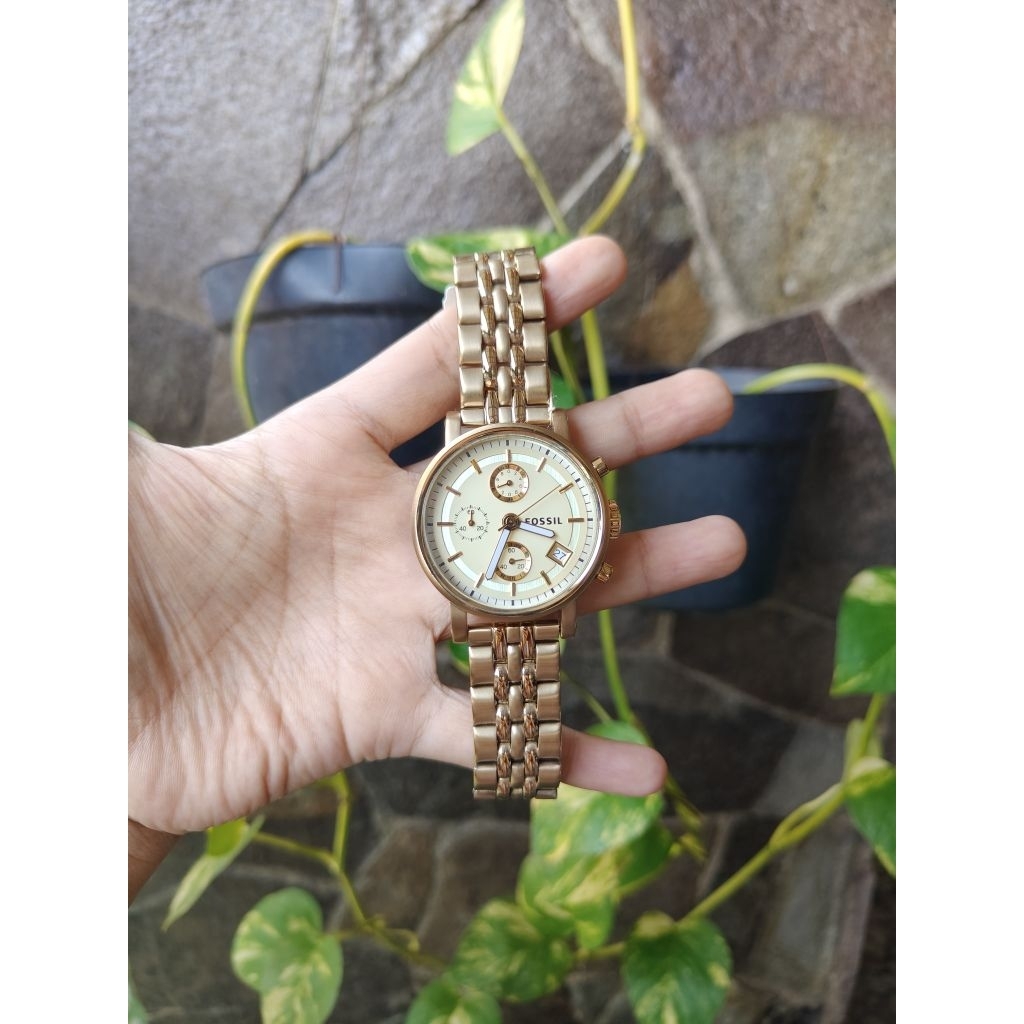 PREL0VED PL WATCH JAM F0SSIL BOYFRIEND BOY FRIEND BF GOLD RG ES2197 ES-2197 ES 2197 ORIGINAL